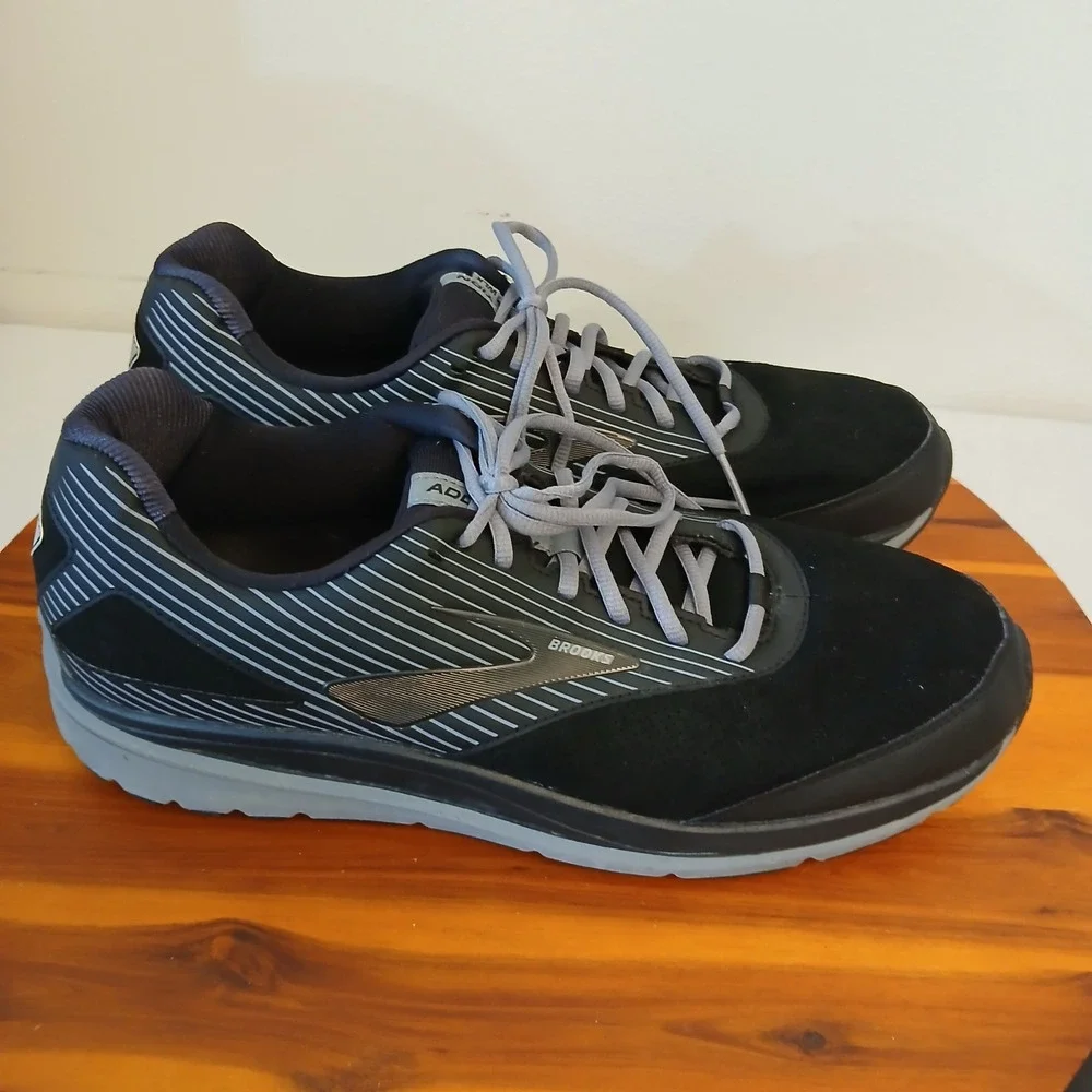 Brooks Addiction Walker 2 Mens 14 Black Grey Walking Shoes 1103191D083